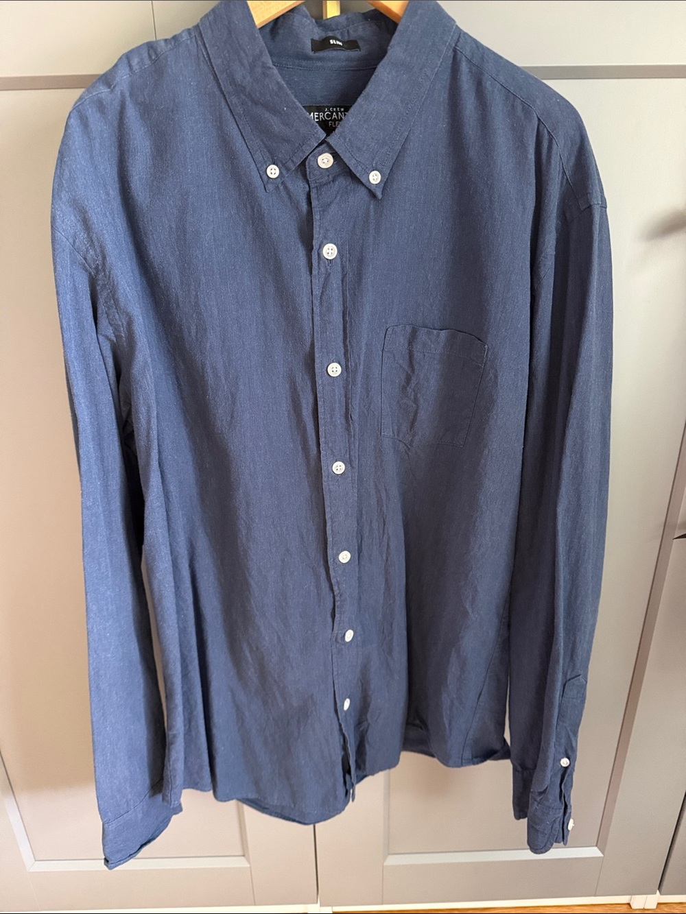 J. Crew Factory Navy Button-Down Long Sleeve Shirt